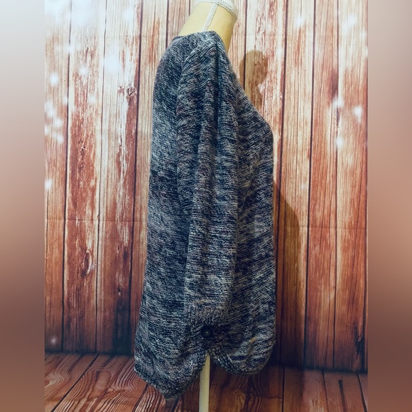 Women’s Large Sweater CJ Banks Purple Multicolored Medium Weight 3/4 Sleeves - Picture 5 of 13